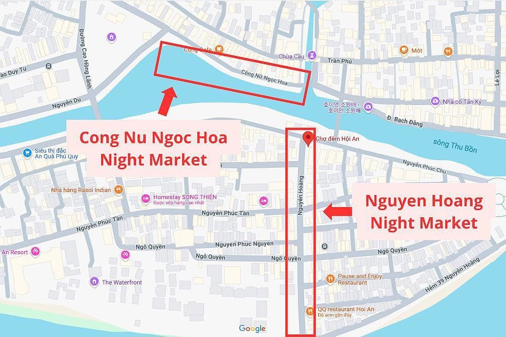 The location of Hoi An night markets